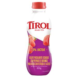 Iogurte Morango Zero Lactose Tirol Garrafa 830g