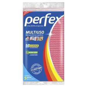 Pano Ypê Perfex Multiuso Rosa Com 5 Unidades