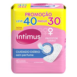 Protetor Diário Intimus Sem Perfume Lv + Pg - C/40 Unidades