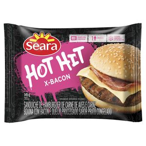 Sanduiche Hamburguer Seara Hot Hit Bacon Congelado 145g