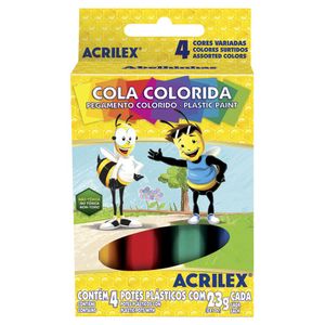 Cola Colorida Acrilex 23g Com 4