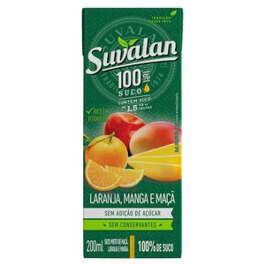 Suco Suvalan 100% Misto Laranja Manga E Maçã 200ml