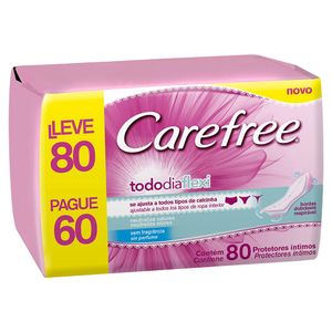 Protetor Diario Carefree L80 Pg60 Todo Dia Flex Sem Perfume