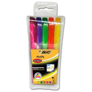 Marcador Texto Bic Brite Liner Com 5