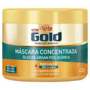 Máscara Tratamento Niely Gold Concentrada Óleo Argan Pós-Química 430g