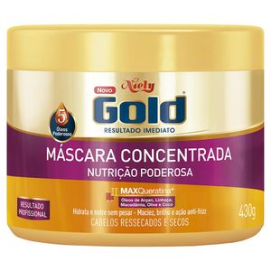 Máscara Tratamento Niely Gold Concentrada Óleo Coco Pós-Química 430g
