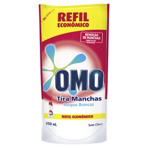 Tira Manchas Omo Gel Roupas Brancas Sachê Refil 450ml