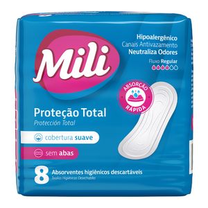 Absorvente Mili Conforto Total Suave Sem Abas Com 8 Und