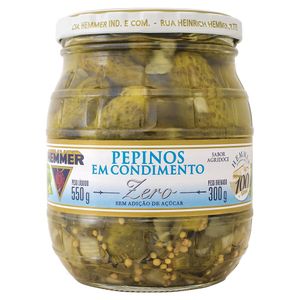 Pepino Hemmer Em Condimento Zero Açúcar Vidro 300g