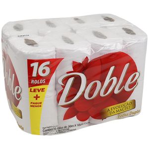 Papel Higiênico Doble Folha Dupla 30 Metros Neutro Com 16 Rolos