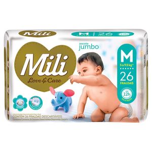 Fralda Mili Love&Care Jumbo M C/26 Unidades