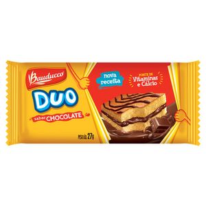 Bolo Sabor Baunilha Com Recheio Chocolate Bauducco Duo 27g