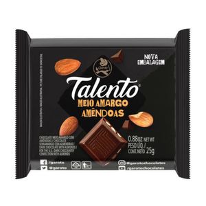 Chocolate Garoto Talento Meio Amargo 25g