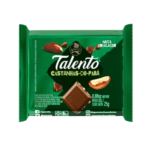 Chocolate Garoto Talento Ao Leite Com Castanha Do Pará 25g