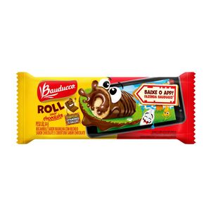 Rocambole Bauducco Sabor Baunilha Com Recheio Cobertura E Piscas Sabor Chocolate 34g