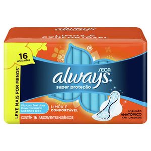 Absorvente Always Básico Pequeno Seca Com Abas C/16 Und