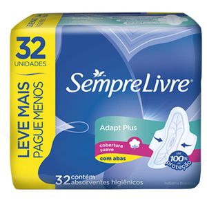 Absorvente Sempre Livre Adapt Plus Suave Com 32 Unidades