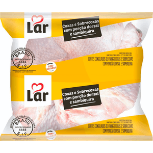 Coxa Sobrecoxa De Frango Com Osso Lar Aprox. 1kg Com Dorso Congelada