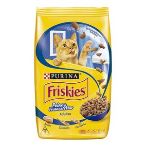 Alimento Purina Friskies Para Gatos Adultos Sabor Peixe E Frutos Do Mar 1kg