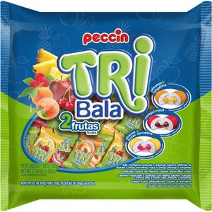 Bala Peccin Tribala 2 Frutas Sortida 500g