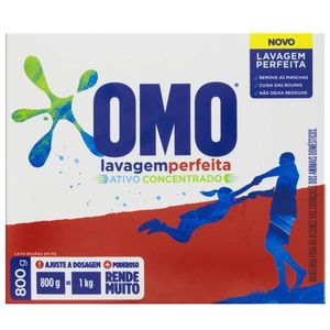 Lava Roupas Pó Omo Lavagem Perfeita 800g