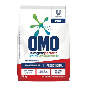 Lava Roupas Em Pó Omo Lavagem Profissional Pro 5,6kg