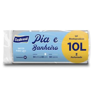 Saco Para Lixo Dobrasil Pia E Banheiro Perfumado Com 50 Unidades 10l
