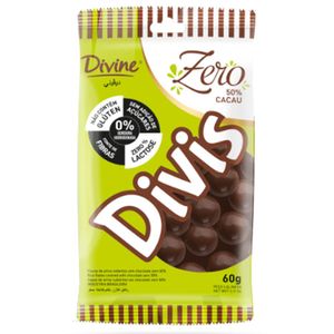 Chocolate Divine Divis 50% Meio Amargo Zero 60g