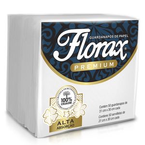 Guardanapo De Papel Florax Premium 31x30cm Com 50 Unidades