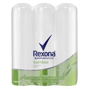 Desodorante Rexona Aerossol Fem 150ml Bamboo Com 3un