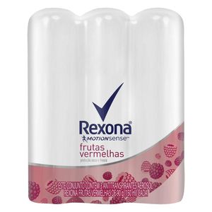 Desodorante Rexona Aerossol Fem 150ml Frutas Verm Com 3un