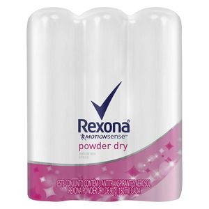 Desodorante Rexona Aerossol Fem 150ml Powder Dry Com 3 Unidades