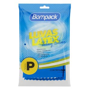 Luvas Bompack Látex Azul Verniz Tamanho P