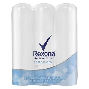 Desodorante Rexona Aerossol Fem 150ml Cotton Dry Com 3 Unidades