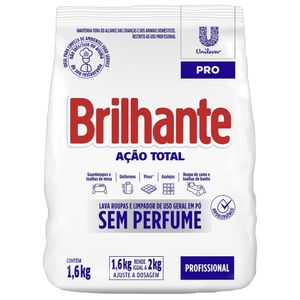 Lava Roupas Pó Brilhante Sem Perfume 1,6kg