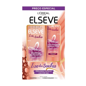 Kit Elseve Shampoo 375ml + Condicionador 170ml Liso D Sonhos