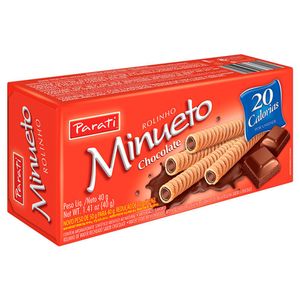 Wafer Parati Minueto Rolinho Sabor Chocolate 40g