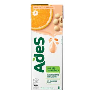 Bebida Vegetal Ades À Base De Soja Com Suco De Laranja 1l