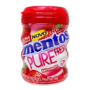 Goma Mascar Mentos Pure Sem Açucar 56g Fresh Morango