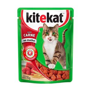 Alimento Kitekat Para Gatos Adultos Sabor Carne Ao Molho 70g