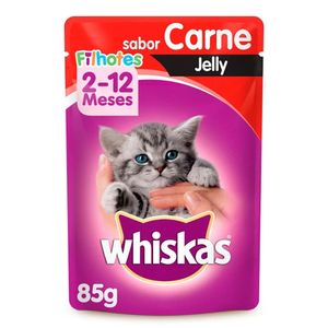 Ração Para Gato Whiskas Jelly Filhotes Carne Sachê 85g