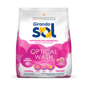 Lava Roupas Em Pó Girando Sol Rosa Floral Sachê 800g