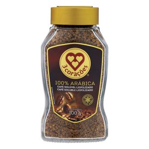 Café Solúvel 3 Corações Liofilizado Vidro 100g