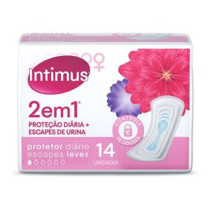 Protetor Diário Intimus 2 Em 1 Proteção/ Escapes Urina C/14 Unidades