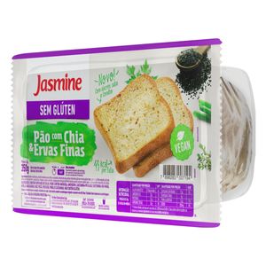 Pão Jasmine Com Chia & Ervas Finas Sem Glúten Fatiado 350g