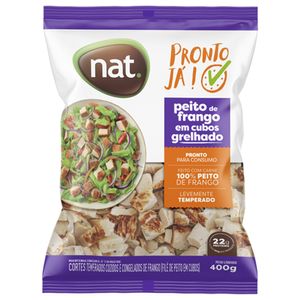 Peito De Frango Nat Cozido Em Cubos Grelhado Congelado 400g