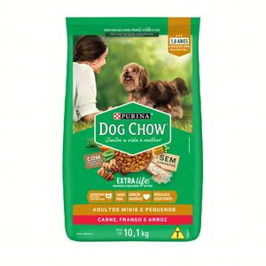 Alimento Purina Dog Chow Para Cães Adultos Minis E Pequenos Sabor Carne, Frango E Arroz 10,1kg