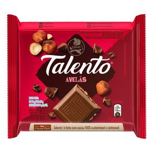 Chocolate Garoto Talento Ao Leite Com Avelãs 85g