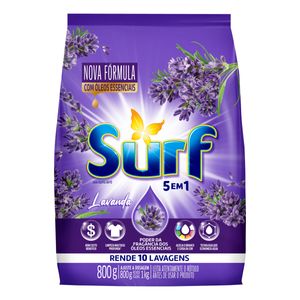 Lava Roupas Pó Lavanda Surf Pacote 800g