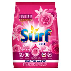 Lava Roupas Pó Rosas E Flor De Lis Surf Pacote 800g